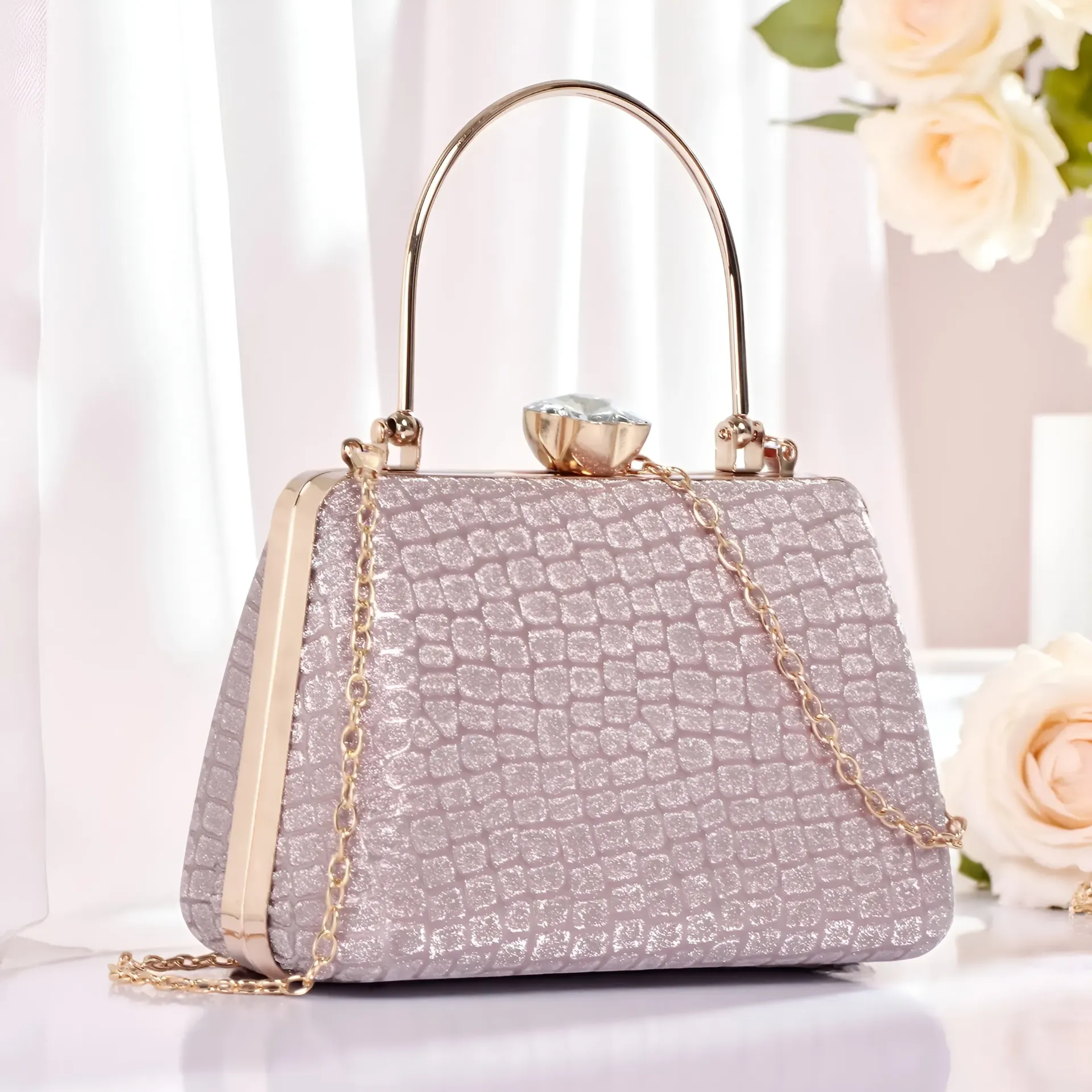 Bridal Clutch Bag for Women (pink)